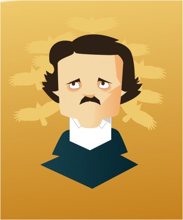 Allan Poe. Ilustración vectorial